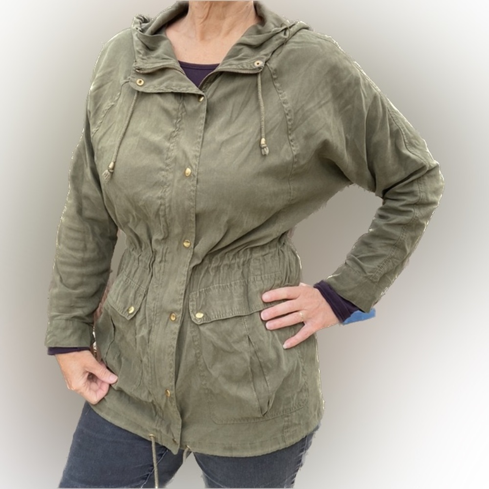 Forever 21 Slouch Jacket Anorak Green